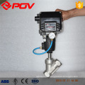 threaded pneumatic with electric angle seat valve